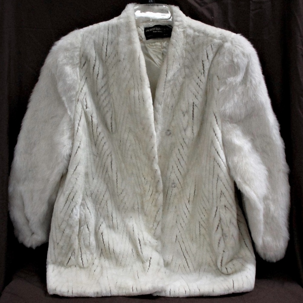 Jacques Saint Laurent For Genelle Faux Fur White Cream Stroller Coat